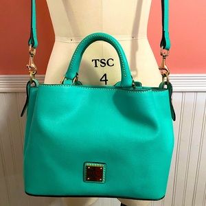 DOONEY & BOURKE Mini Barlow in Seafoam Saffiano Leather